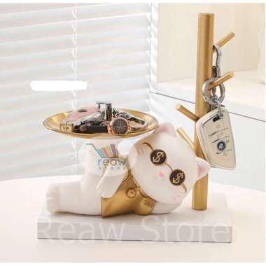 Patung Kucing Neko Swag Cat Hoki Pajangan Hiasan Imlek Dekorasi Rumah Hampers Imlek Swag Cat SERVE