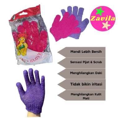 Sarung Tangan Mandi Pengganti Spon Bath Scrubber Glove Perontok Pembersih Daki Penggosok Badan