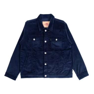 JAKET PRIA - EMERALD TRUCKER NAVY CORDUROY JACKET - JAKET CORDUROY S