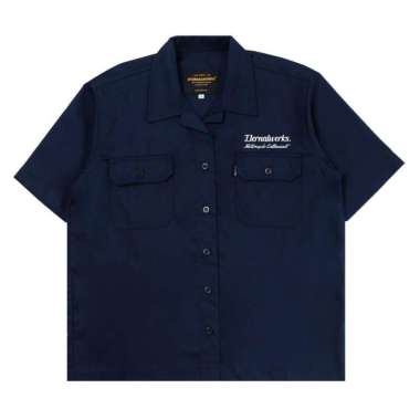 KEMEJA PRIA - ETERNALWORKS MOTORCYCLE WORKSHIRT BLACK - KEMEJA WORKSHIRT S Biru