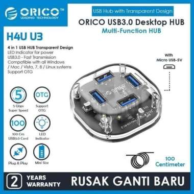 Usb Hub 3.0 Orico 4 Port Transparant 1M Cable Hub Usb3.0 H4U-U3