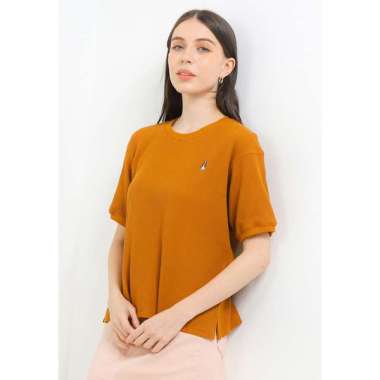 Hush Puppies Alyssa Ts Waffle Top Wanita M Camel