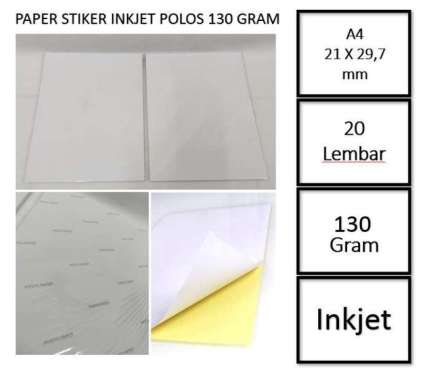 KERTAS / PAPER FOTO STIKER INKJET A4 130 GSM
