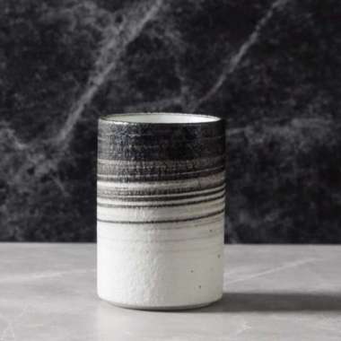 Brewsuniq - Stripes Tall Kicho Mug 200ml / Cangkir Minum Cantik Unik Estetik Minimalis Tawny