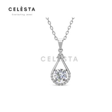 Le Oceane Pendant Kalung 1 carat berlian Moissanite Diamond by Her Jewellery