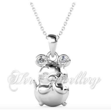 Totoro Pendant - kalung kristal swarovski lapis emas her jewellery