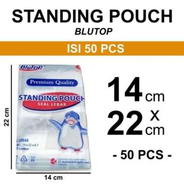 aiGooTan - (ISI 50) STANDING POUCH 14x22 CM BLUTOP - Plastik STP Ziplock Berdiri Zipper Medan 14 x 2