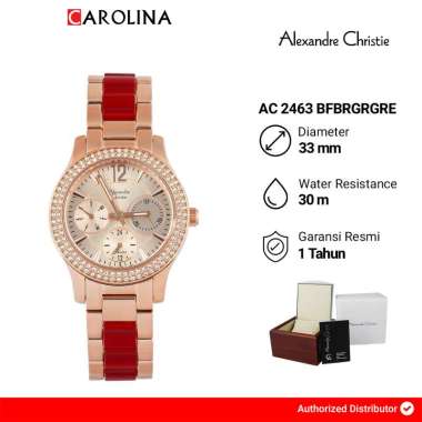 Jam Tangan Wanita Alexandre Christie AC 2463 BFBRGRGRE Gold Dial Dual Tone Stainless Steel Strap