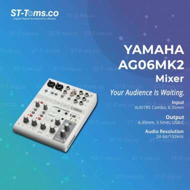 Yamaha AG06MK2 / AG 06 MK2 / AG06 MK2 LIve Streaming Mixer 6-Channel White