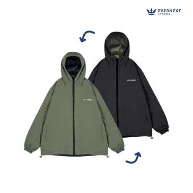EVERNEXT - JAKET PARASUT PRIA 2IN1 JAKET MOTOR WATER RESIST JAKET BOLAK BALIK PRIA VOLTEARE JAKET CA