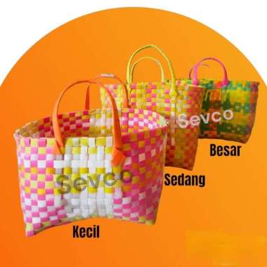 KERANJANG ANYAM PLASTIK TAS BELANJA PASAR KECIL