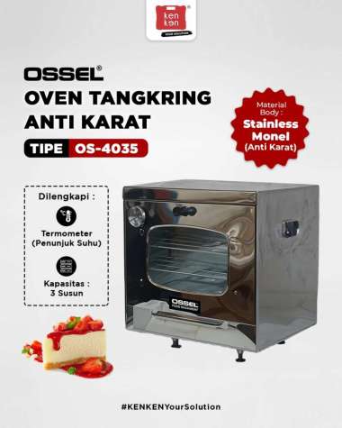 OSSEL Oven Tangkring Gas + Pengatur Suhu OSSEL Gas Oven Stainless Anti Karat + Thermometer OS-4035 O