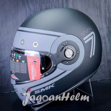 SMK HELM RETRO SEVEN MA260 | MATT BLACK GREY | OPEN FACE XL