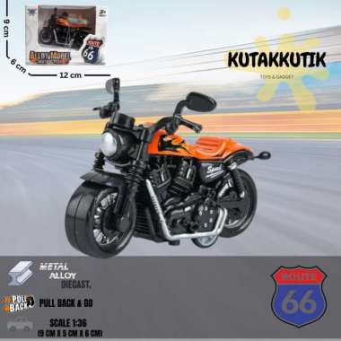 Mainan Diecast Motor Gede Moge Harley Davidson Alloy Model Motorcycle Skala 1:36 Orange