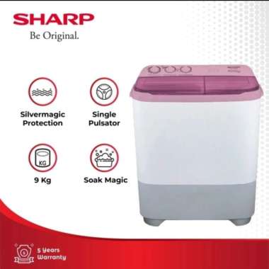 SHARP PUREMAGIC 2 MESIN CUCI TWINTUB 9 KG EST95NT (AREA CILEGON MERAK)