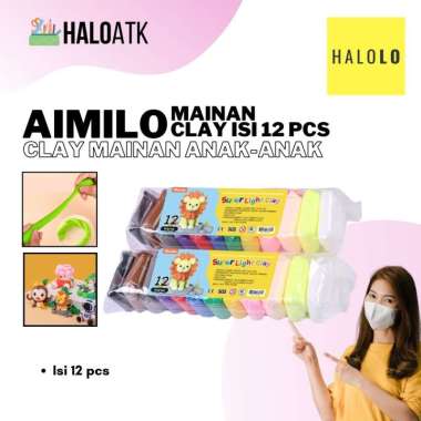 Clay Polymer Mainan Anak Isi 12 pcs Aimilo Clay Mainan Edukasi Clay Dough Colour