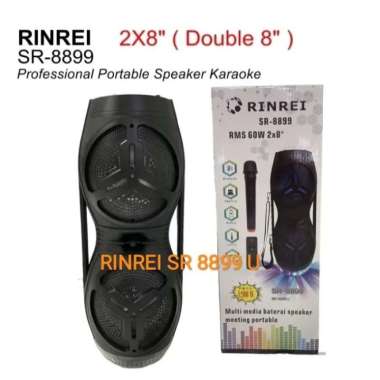 BATAM - RINREI SR8899U SR 8899 U portable speaker bluetooth 2x8 inch