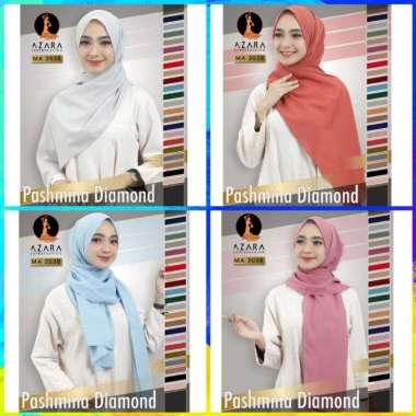 TERMURAH ! PASHMINA DIAMOND LC SQUARE BAHAN DIAMOND CREPE PREMIUM AZARA JILBAB HIJAB KERUDUNG PASHMI