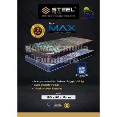 Matras Tilam Kasur Busa Maxfoam Steel Foam Tempat Tidur Mattress Murah 180X90 25 cm