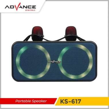 ADVANCE Speaker Bluetooth Karaoke KS-617 Free 2Mic Wireless Blue