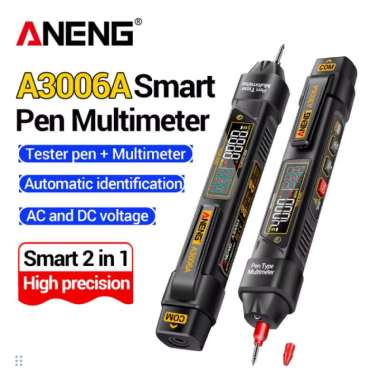 ANENG Digital Multimeter Tespen 2in1 Tester AC Voltage NCV 4000 Count - A3006A Hitam
