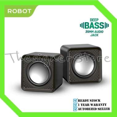ROBOT RS260 Speaker Komputer Laptop PC Speaker Bass Super Bass Portable - Garansi Resmi 1 Tahun Blac