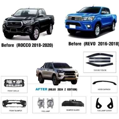Upgrade Bodykit hilux revo rocco 2015 2016 2017 2018 2019 2020 to Hilux Z 2024 Edition