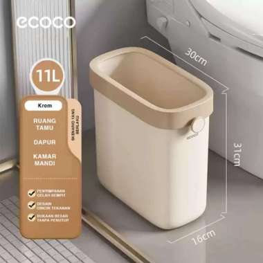 ECOCO Narrow Trash Can - Tempat Sampah Rumah Tangga Toilet Baru Kamar Mandi Kapasitas Besar Big 11L 