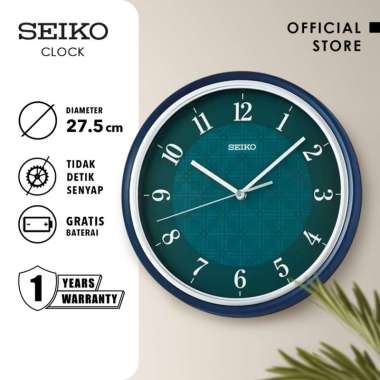 Jam Dinding Seiko Bulat QHA016L Blue Dial Original