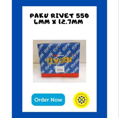 Paku Rivet Rivetti 550 – 4mm x 12.7mm – Isi 1 Kotak 1000 Pcs – Kualitas Tinggi