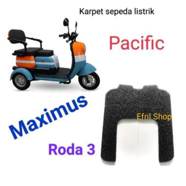 Karpet sepeda motor listrik roda tiga Pacific Maximus roda 3 Merah
