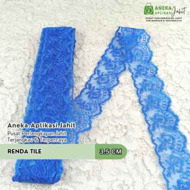 1 METER RENDA TILE / TULE GIPER BIRU ELEKTRIK