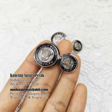 1 GROSS (12 LUSIN) KANCING SAFARI PERAK / KANCING JAS PERAK ANAK PERAK (KP 41)