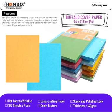 Kertas Buffalo F4 / Cover Paper Buffalo / Grain Binding Cover F4 (34 x 21.5cm) / Kertas Jilid Buffal