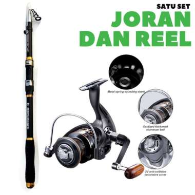 Satu Set Paket Joran Reel Pancing Power Handle Murah - 2.1 meter 2.7 meter