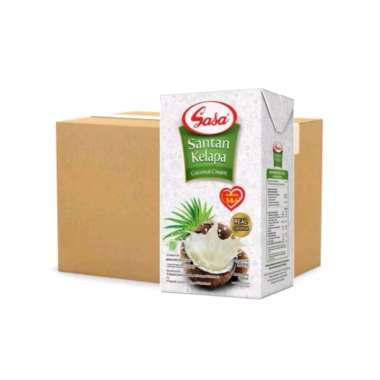 Sasa Santan Kelapa Cair Instan Siap Pakai | Coconut Cream 1 Karton (12 x 1 Liter)
