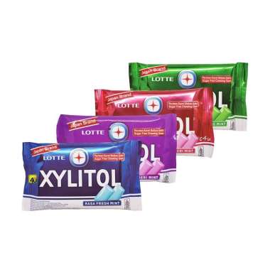 Xylitol Lotte Mini 11.6 g Sugar Free Chewing Gum - Permen Karet Blueberry Mint