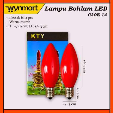 Lampu Sembahyang Bohlam LED Energi Warna Merah - C30E14