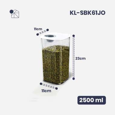 Kanso Living Toples Tempat Penyimpanan Makanan Kedap Udara - Square 2500 ml