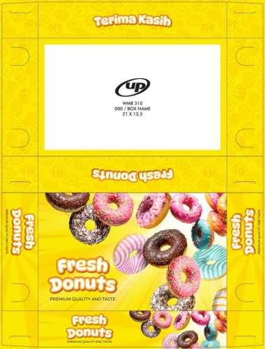 (5PCS) DUS BOX DONAT MINI UK. 21 x 13.5