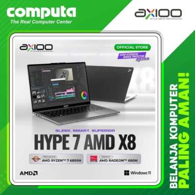 Axioo HYPE 7 AMD X8 AMD RYZEN 7 6800H 16GB 512GB W11 14.0 FHD IPS BLIT HDMI GRY