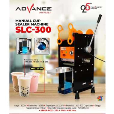 Mesin Cup Sealer Press Gelas Advance SLC 300 Jumbo Semua Size Sampai 35oz / Alat Perekat Plastik Gel