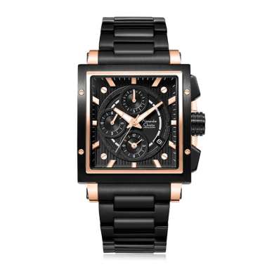 Alexandre Christie AC 6182 Rosegold Black Man Steel GCBBRBA