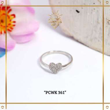 CINCIN WANITA EMAS PUTIH MODEL LOVE KADAR 8K (375) CINCIN FASHION KOREAN LOOK MODEL LOVE KODE PCWK 3