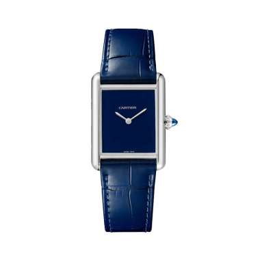 Cartier Tank Must Large 34 - WSTA0055 Blue Lacquered Alligator Leather Strap Blue