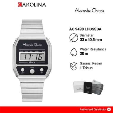 Jam Tangan Wanita Alexandre Christie DIGI AC 9498 LHBSSBA Digital Dial Stainless Steel Strap