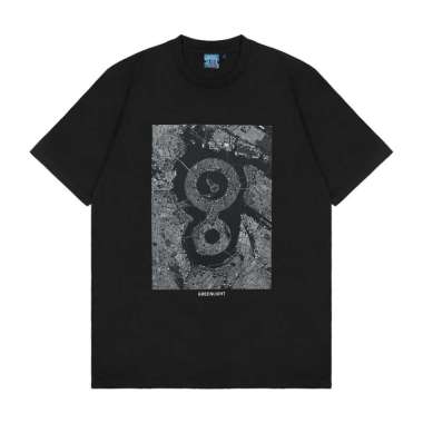 Greenlight Men's T-Shirt Short Sleeve Slim Fit Cotton Logo Map C150325 Black M