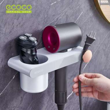 ECOCO Simple Hair Dryer Stand - Rak Gantungan Hair Dryer Pengering Rambut Holder Tempat Sisir Sikat 