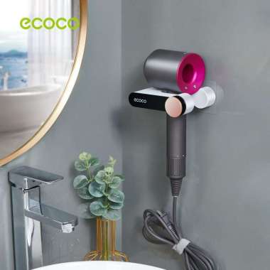 ECOCO Simple Hair Dryer Stand - Rak Gantungan Hair Dryer Pengering Rambut Holder Tempat Sisir Sikat 