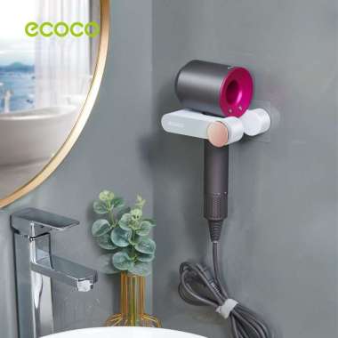 ECOCO Simple Hair Dryer Stand - Rak Gantungan Hair Dryer Pengering Rambut Holder Tempat Sisir Sikat 